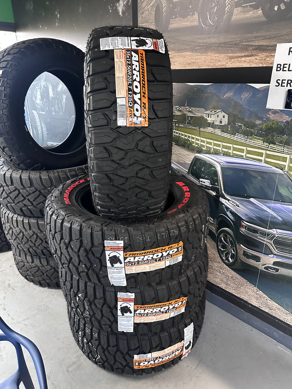 Set of FOUR Tamarock 12ply 35x12.50r20 RT Tires w/Mount & Balance